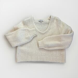 Madewell J Crew Alpaca Wool Blend Women’s Knit Sweater Size XS Ivory Crop